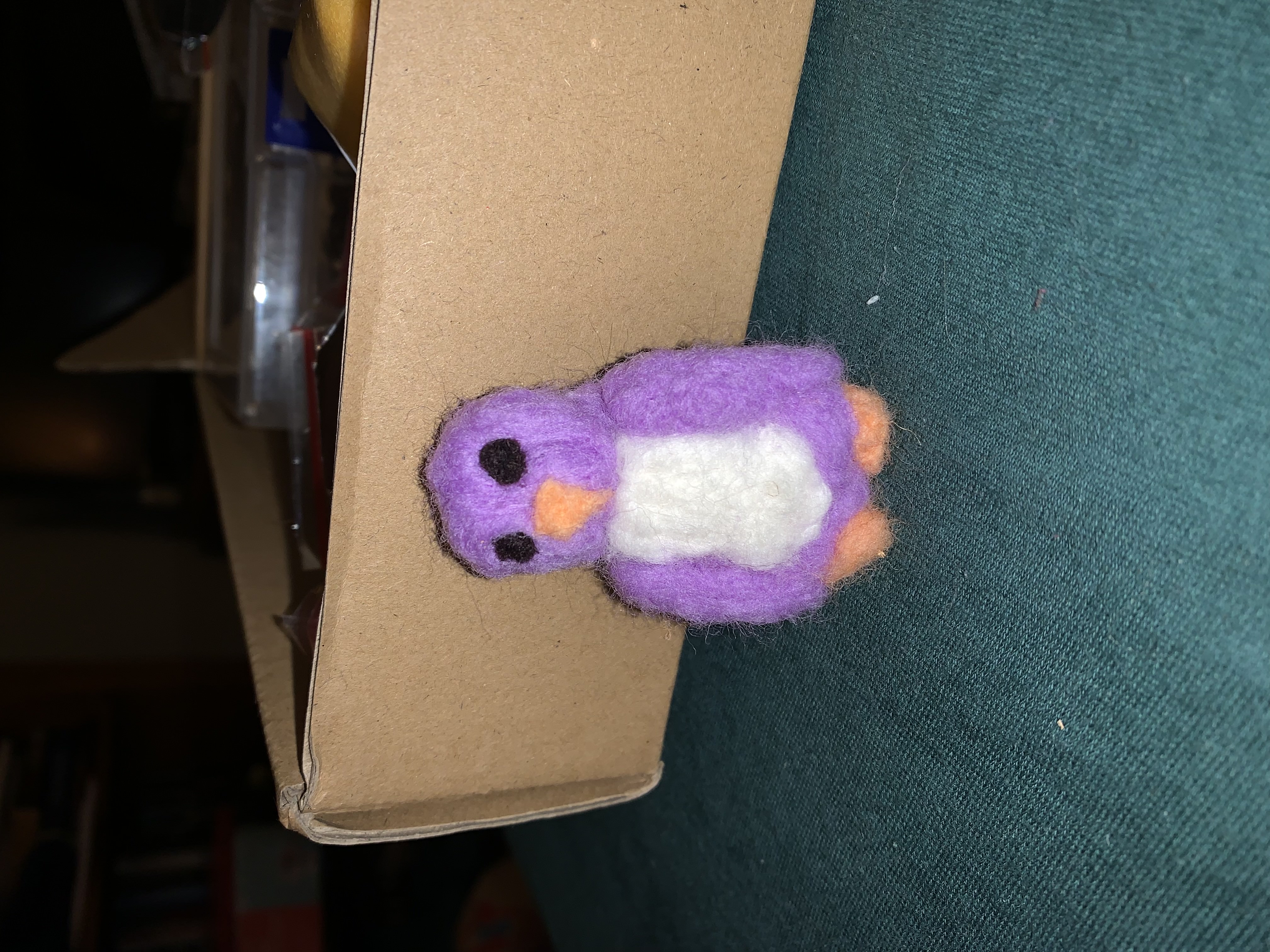 Sad purple penguin