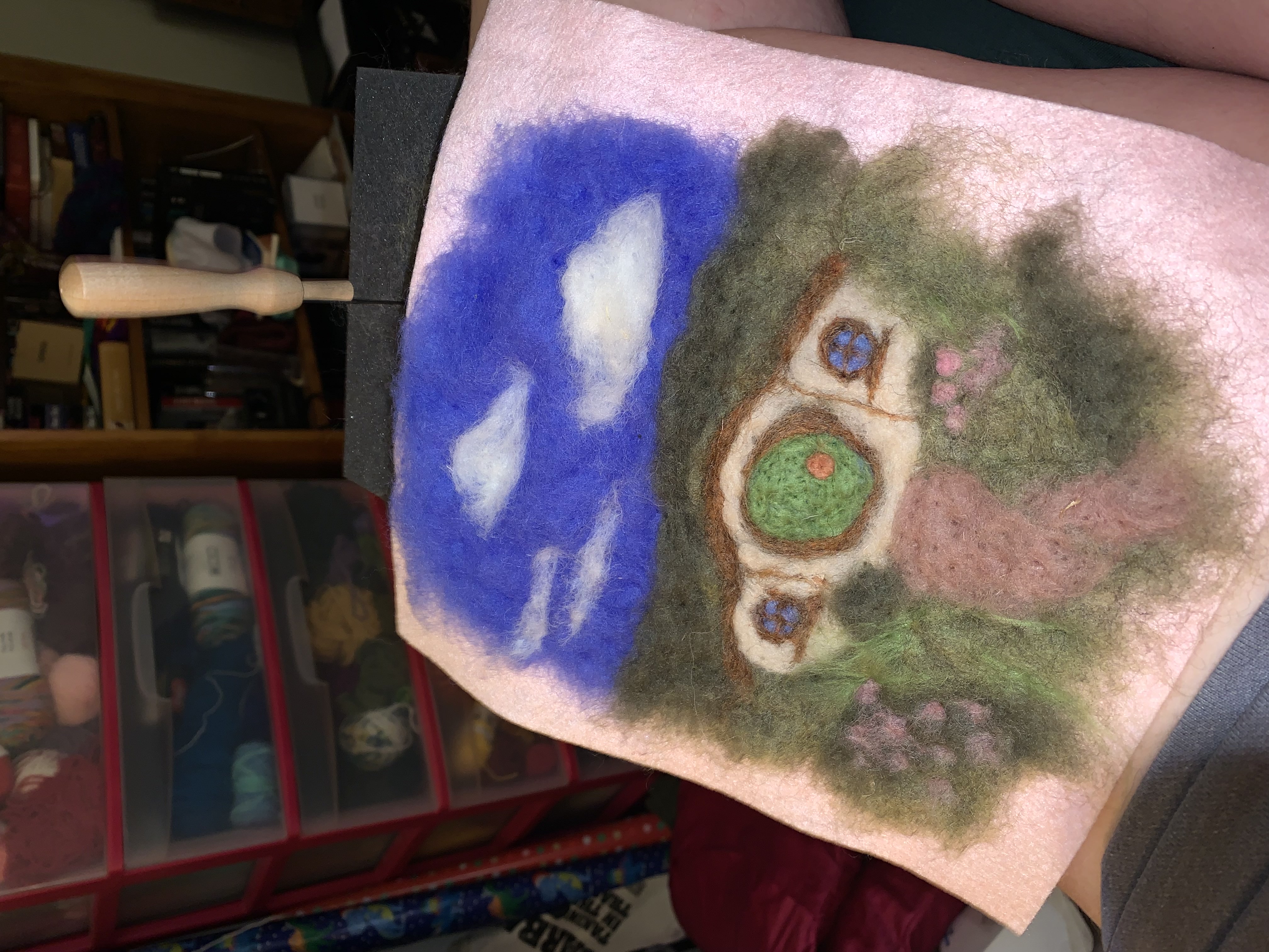 felted hobbit hole